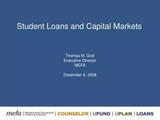 Student Loans and Capital Markets