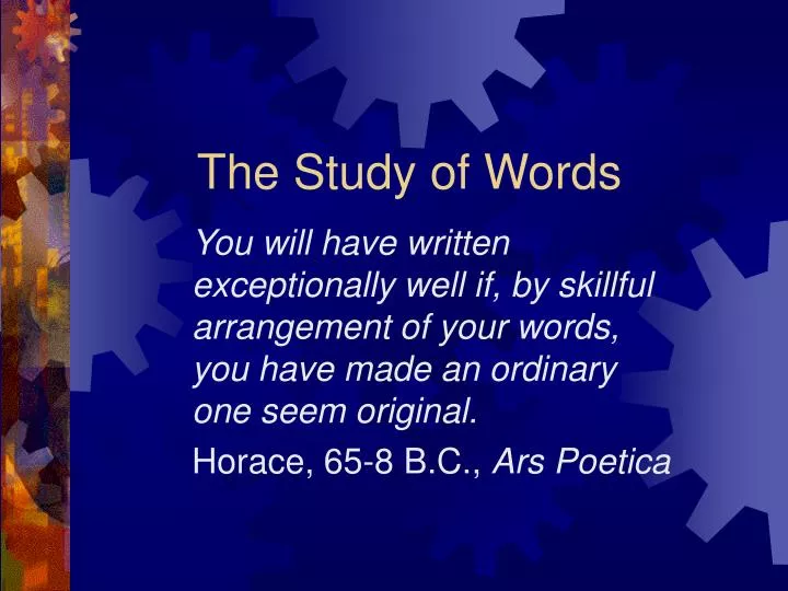 the study of words