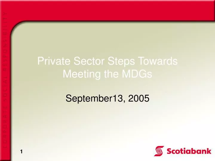private sector steps towards meeting the mdgs