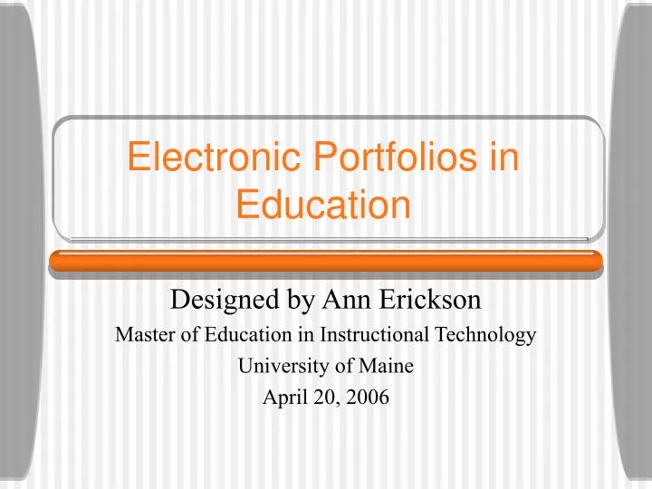 electronic portfolios in education