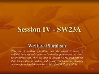 Session IV - SW23A