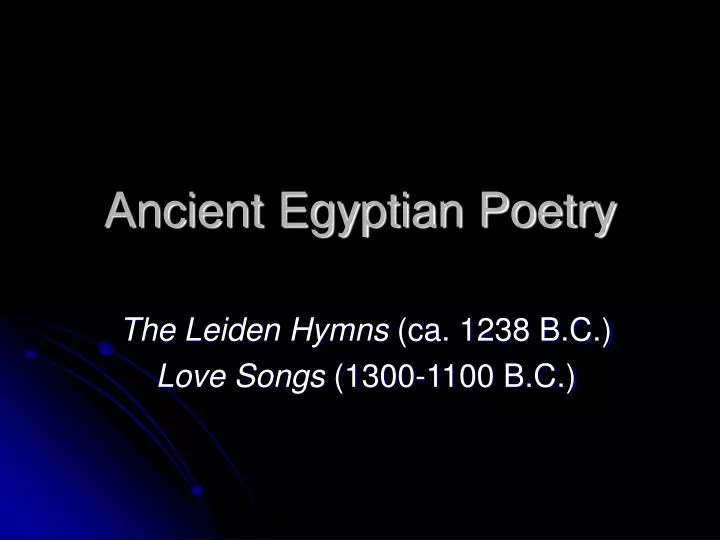 ancient egyptian poetry