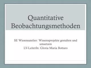 quantitative beobachtungsmethoden