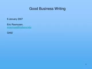 Good Business Writing