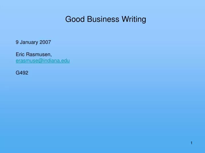 good business writing