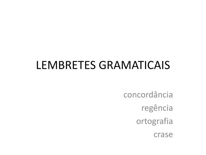 lembretes gramaticais