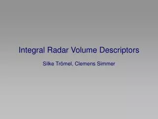 Integral Radar Volume Descriptors