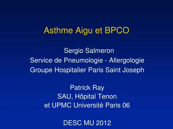asthme aigu et bpco