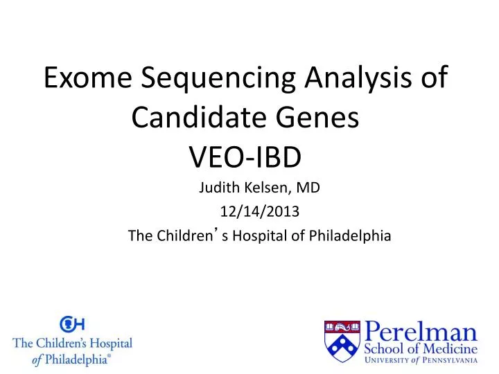 exome sequencing analysis of candidate genes veo ibd