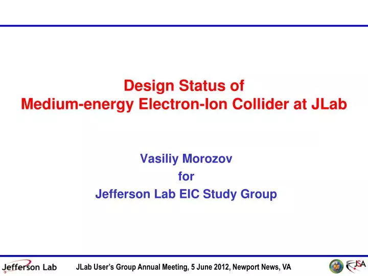design status of medium energy electron ion collider at jlab
