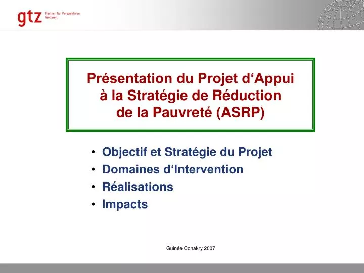 pr sentation du projet d appui la strat gie de r duction de la pauvret asrp