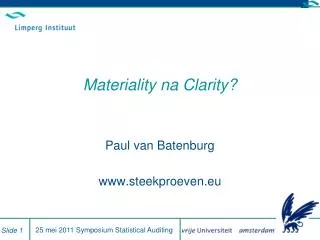 materiality na clarity