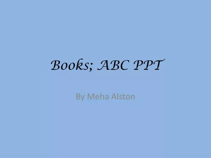 books abc ppt