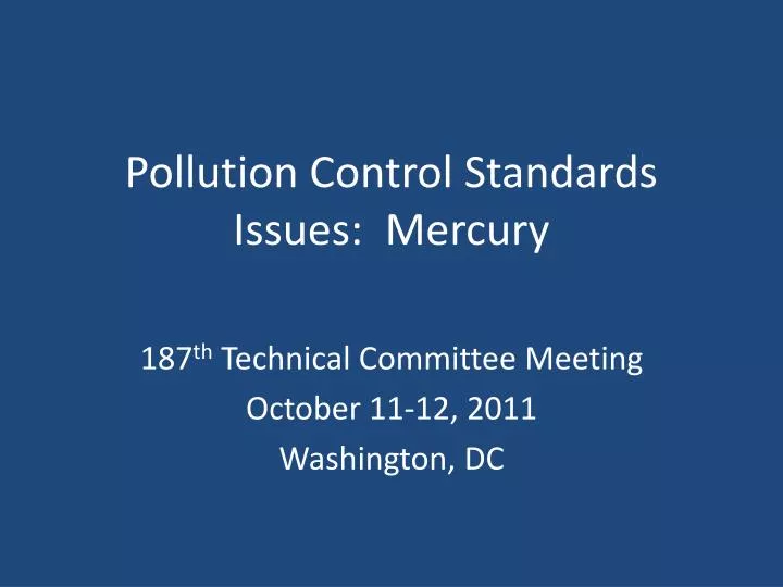pollution control standards issues mercury