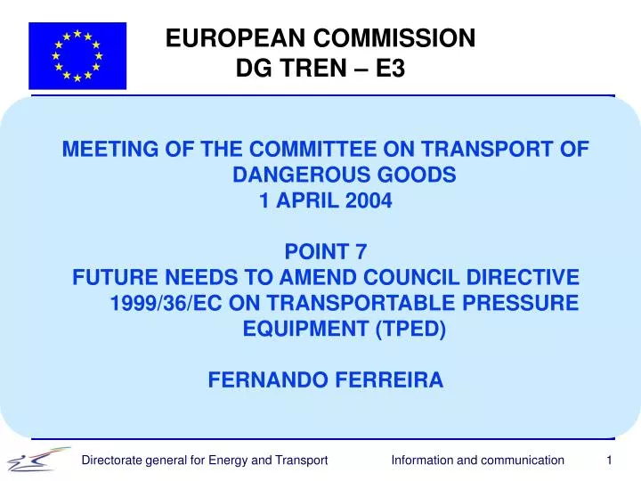 european commission dg tren e3