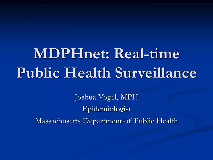 mdphnet real time public health surveillance