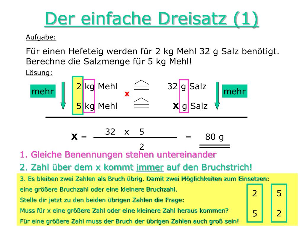 PPT - Der einfache Dreisatz (1) PowerPoint Presentation, free download