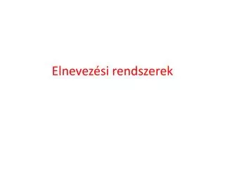 elnevez si rendszerek