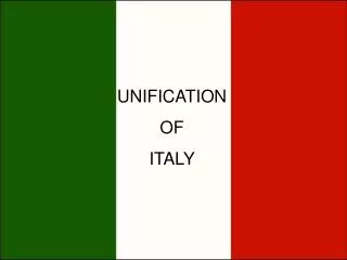 UNIFICATION OF ITALY
