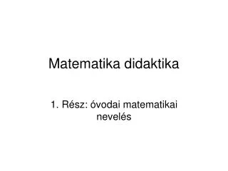 matematika didaktika