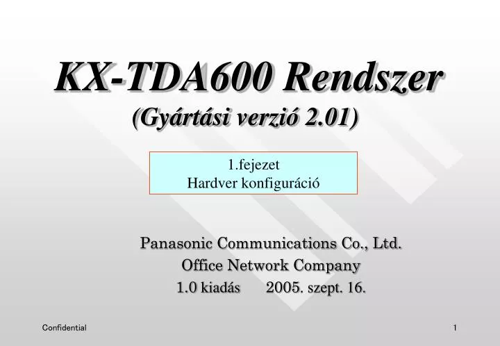 panasonic communications co ltd office network company 1 0 kiad s 2005 szept 16
