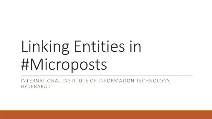 linking entities in microposts