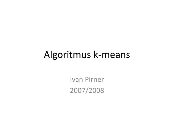 algoritmus k means