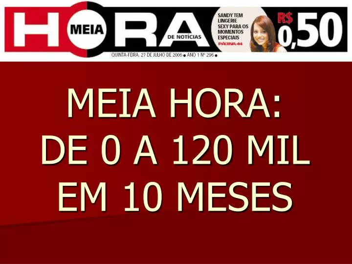 meia hora de 0 a 120 mil em 10 meses