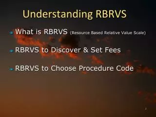 Understanding RBRVS