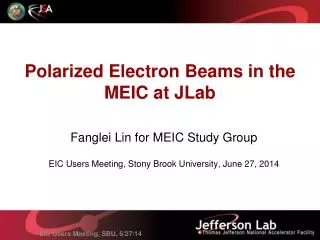 Polarized Electron Beams in the MEIC at JLab
