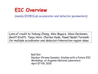 EIC Overview