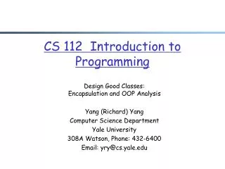 CS 112 Introduction to Programming