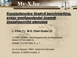 konzisztenci ra t rekv benchmarking avagy mez gazdas gi zemek sszehasonl t elemz se