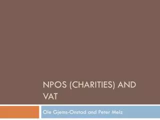 NPOs ( Charities ) and VAT