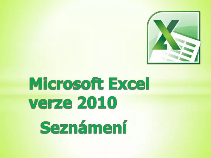 microsoft excel verze 2010