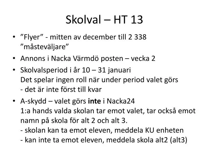 skolval ht 13