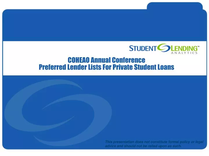 coheao annual conference preferred lender lists for private student loans