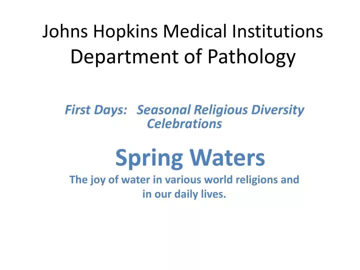 johns hopkins medical institutions department of pathology