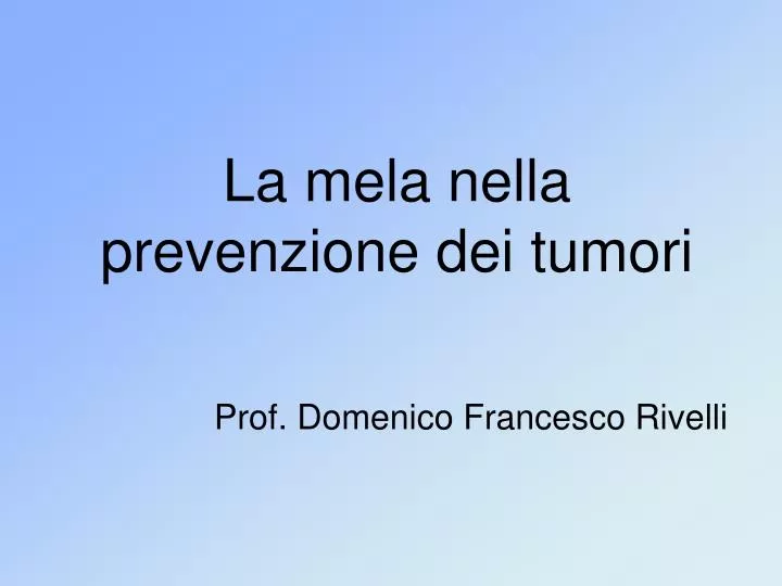 la mela nella prevenzione dei tumori