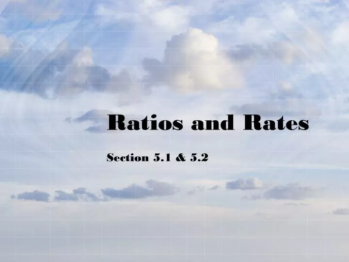 ratios and rates
