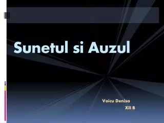 sunetul si auzul