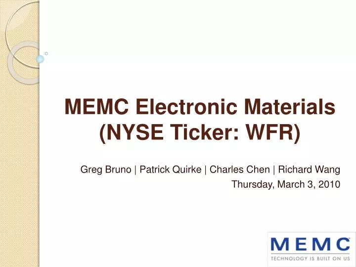 memc electronic materials nyse ticker wfr