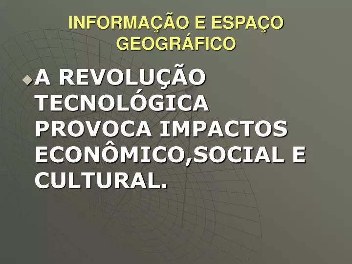 informa o e espa o geogr fico