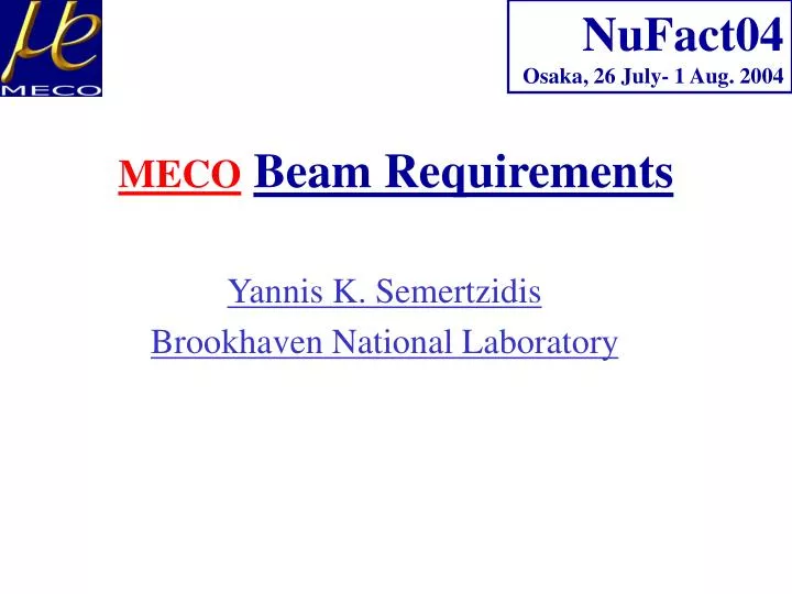 meco beam requirements