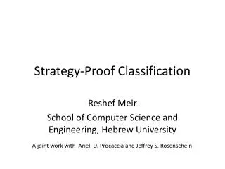 Strategy-Proof Classification