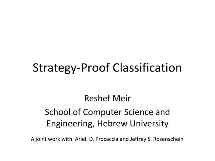 strategy proof classification