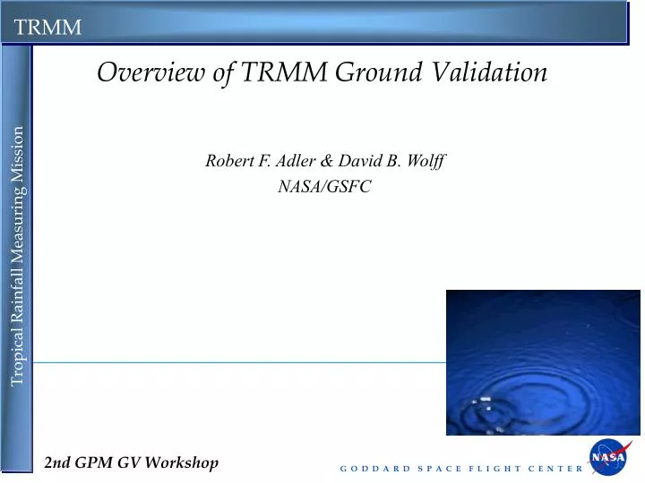 overview of trmm ground validation