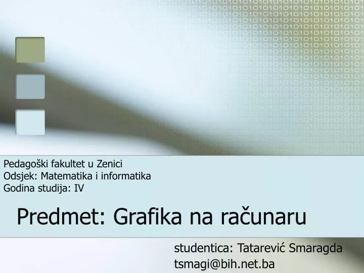 predmet grafika na ra unaru