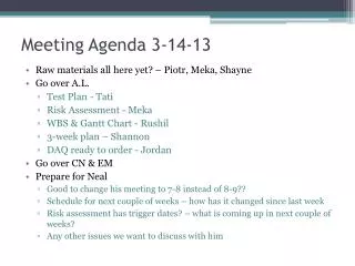 Meeting Agenda 3-14-13