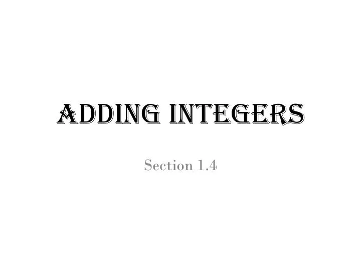 adding integers
